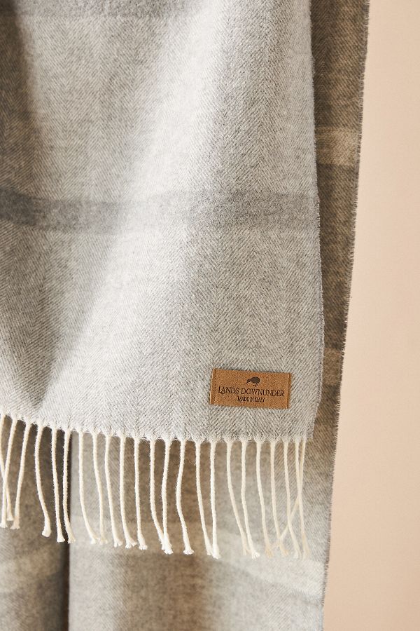 Slide View: 3: Lands Downunder Montauk Stripe Herringbone Throw