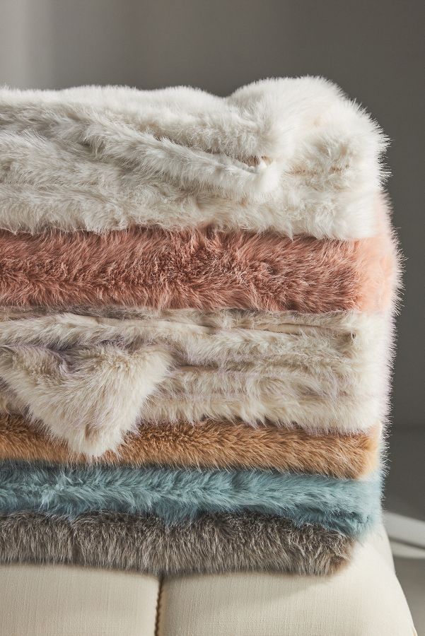 Slide View: 2: Chloe Tipped Faux-Fur Throw Blanket