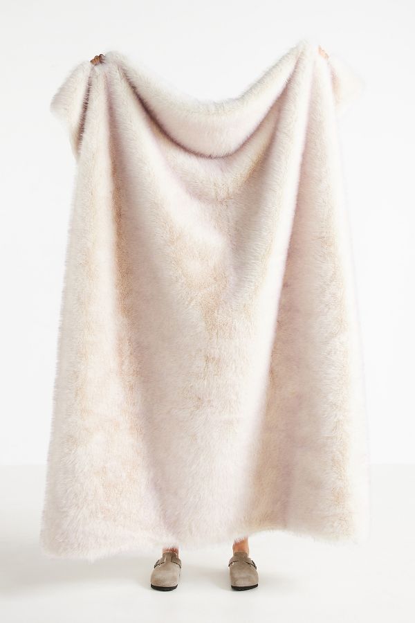 Slide View: 1: Chloe Tipped Faux-Fur Throw Blanket