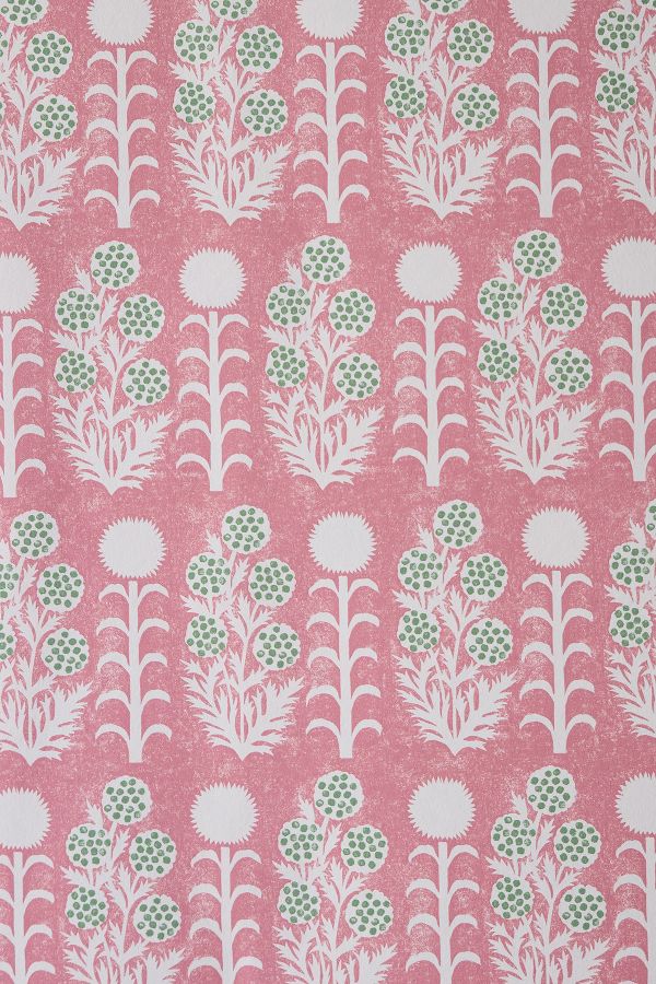 Slide View: 2: Ellen Merchant Pink Floral Wallpaper