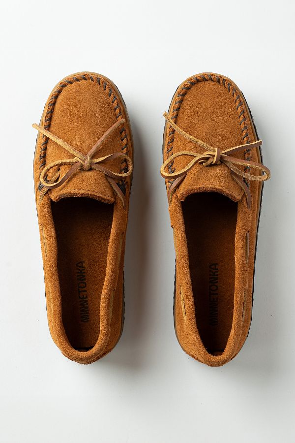 Slide View: 1: Minnetonka Tie Tread Moccasins