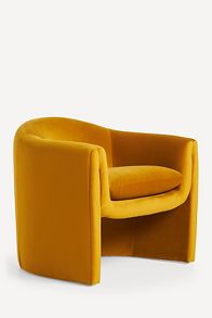 Slide View: 3: Sculptural Performance Velvet Occasional Chair