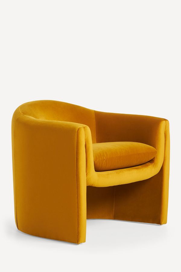 Slide View: 3: Sculptural Performance Velvet Occasional Chair