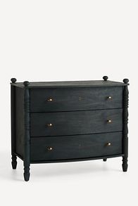 Slide View: 2: Spindle Three-Drawer Dresser