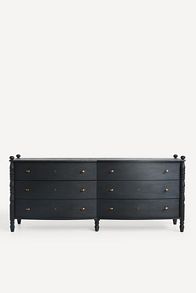 Slide View: 1: Spindle Six-Drawer Dresser