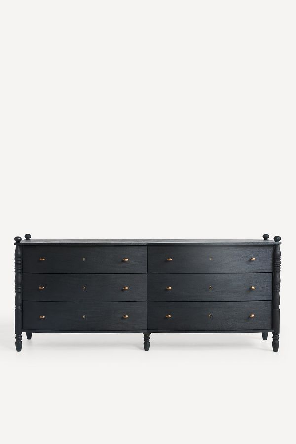 Slide View: 1: Spindle Six-Drawer Dresser