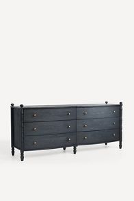 Slide View: 2: Spindle Six-Drawer Dresser