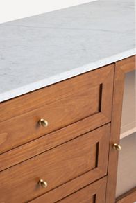 Slide View: 3: Fern Carrara Marble & Wood Buffet