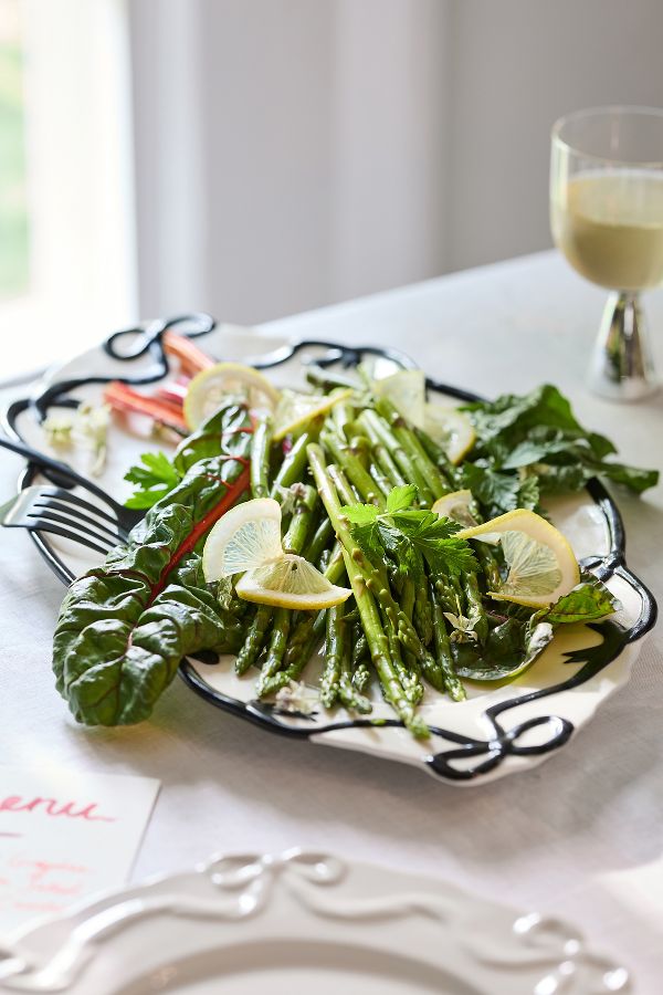 Slide View: 1: Benedita Bow Ceramic Stoneware Platter