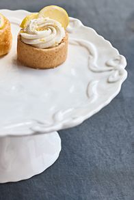 Slide View: 2: Benedita Bow Ceramic Stoneware Cake Stand