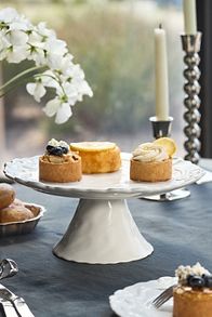 Slide View: 1: Benedita Bow Ceramic Stoneware Cake Stand