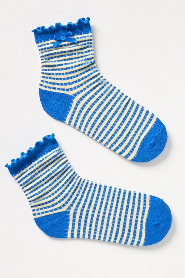 Slide View: 1: Striped Bow Socks