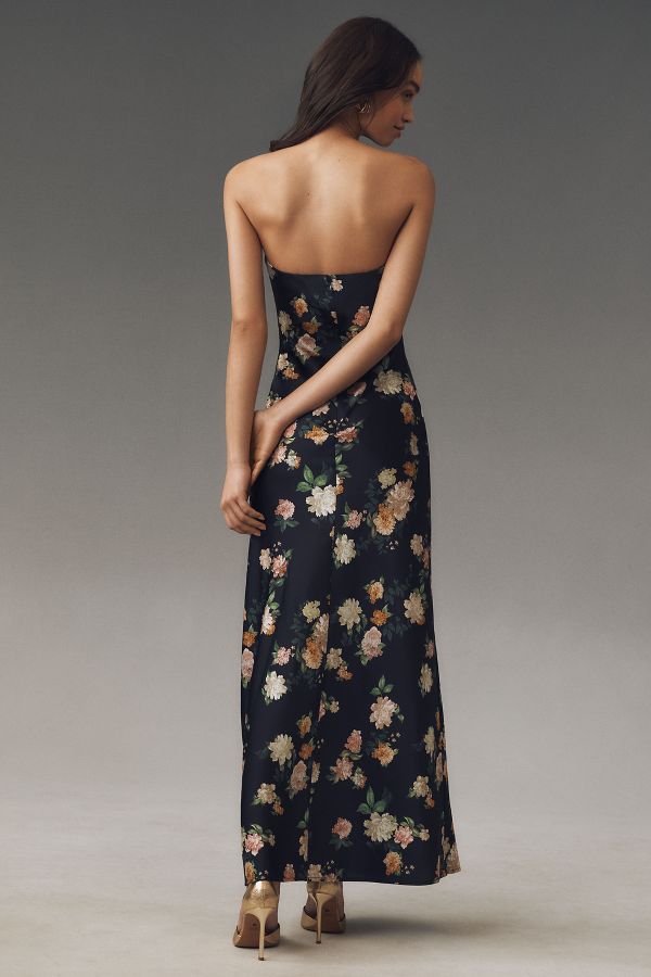 Slide View: 2: BHLDN Mia Strapless Satin Column Maxi Dress