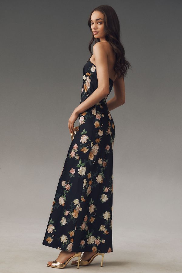 Slide View: 4: BHLDN Mia Strapless Satin Column Maxi Dress