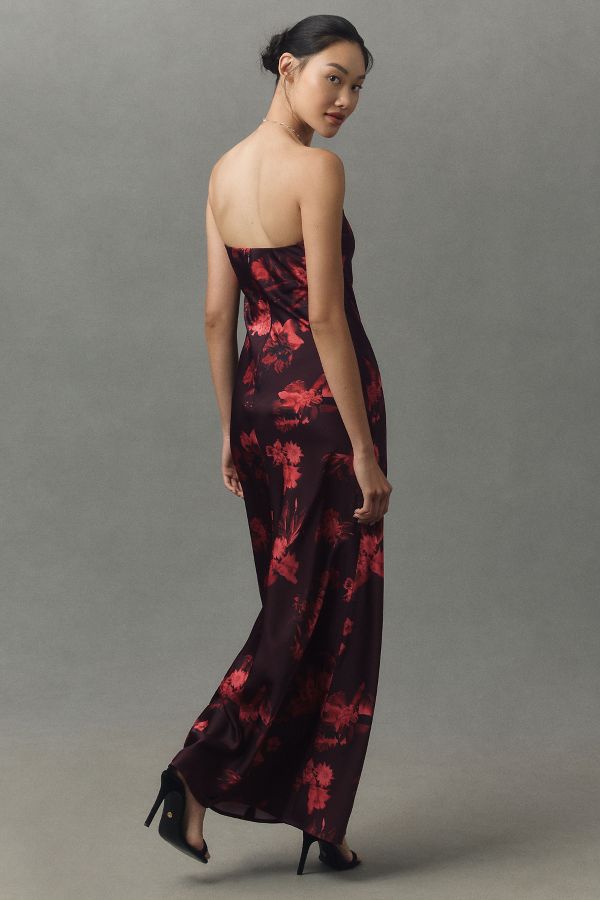 Slide View: 2: BHLDN Mia Strapless Satin Column Maxi Dress