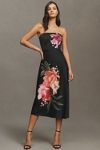 Thumbnail View 1: BHLDN Lyla Strapless Side-Slit Satin Midi Dress