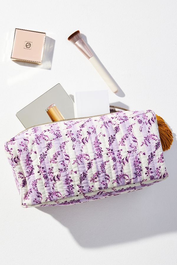 Slide View: 1: Tassel Printed Make-Up Bag