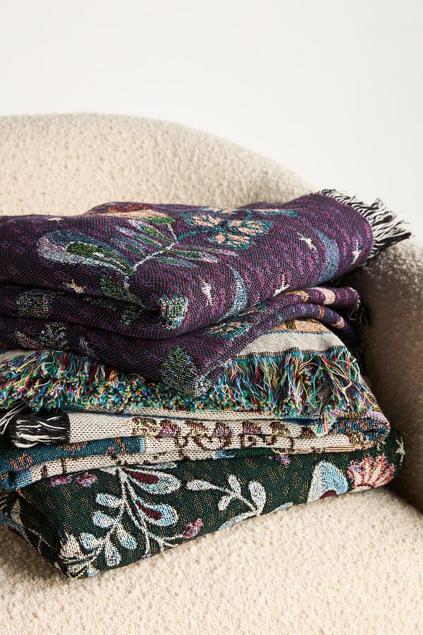 Slide View: 3: Willa Cotton Woven Throw Blanket