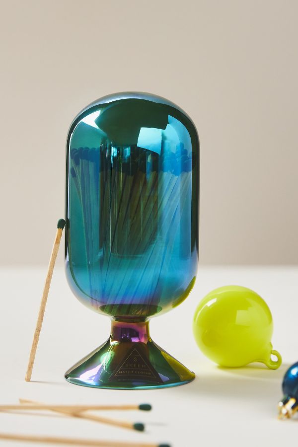 Slide View: 1: Skeem Iridescent Glass Match Cloche