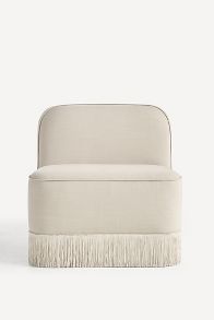 Slide View: 1: Sinclair Fringe Armless Chair