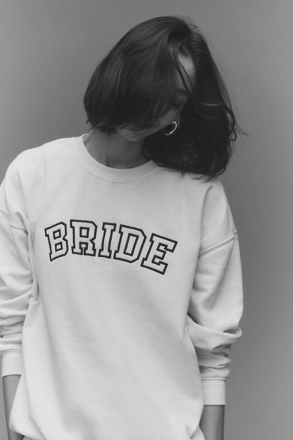 Slide View: 6: By Anthropologie Weddings Bride Crew-Neck Sweatshirt