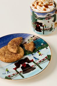 Slide View: 2: Holiday in the City Stoneware Dessert Plate
