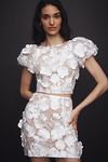 Thumbnail View 1: Elliatt Selene Short-Sleeve 3D Floral Lace Mini Skirt Set