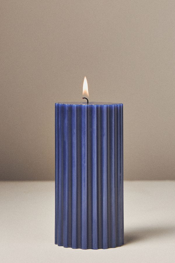 Slide View: 1: Fluted Pillar Candle