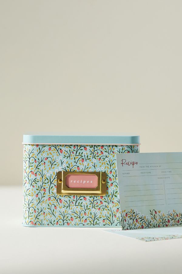 Slide View: 1: Tin Recipe Box