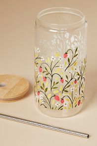 Slide View: 3: Glass Tumbler with Lid