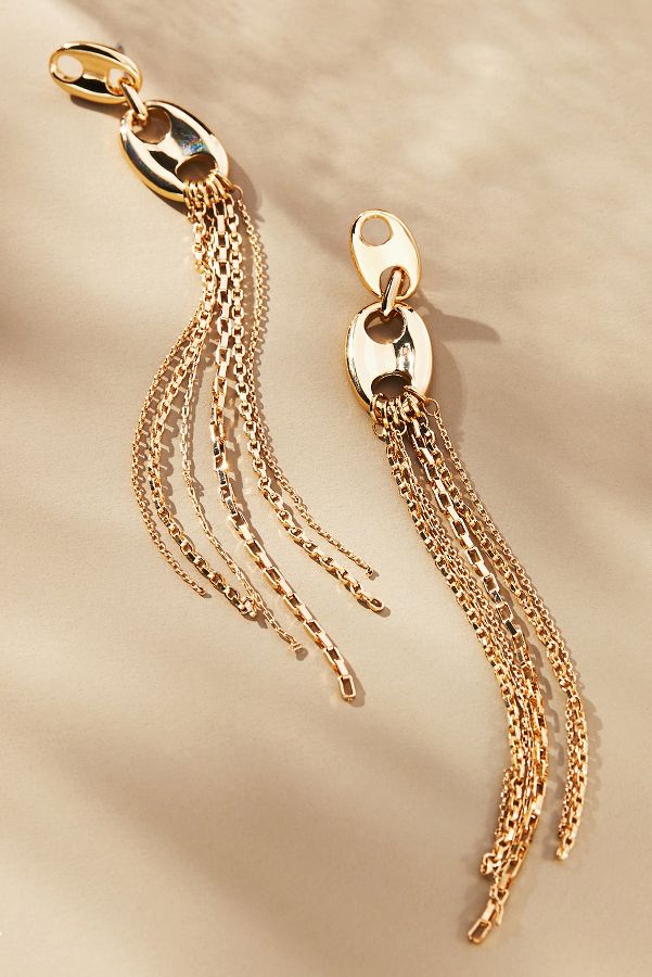 Slide View: 1: Pop Tab Slinky Fringe Drop Earrings