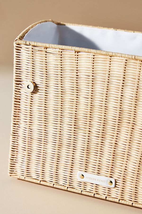 Slide View: 2: Modern Picnic Large Wicker Lunch Bag