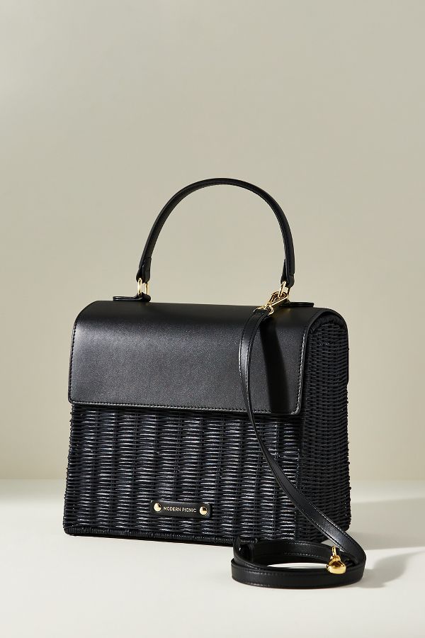 Slide View: 1: Modern Picnic Wicker Lunch Bag