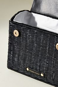 Slide View: 2: Modern Picnic Mini Wicker Lunch Bag