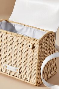 Slide View: 2: Modern Picnic Mini Wicker Lunch Bag