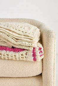 Slide View: 2: Aspen Knit Crochet Throw Blanket