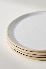 Slide View: 3: Glazed Garage River Stoneware Salad Plates, Set of 4