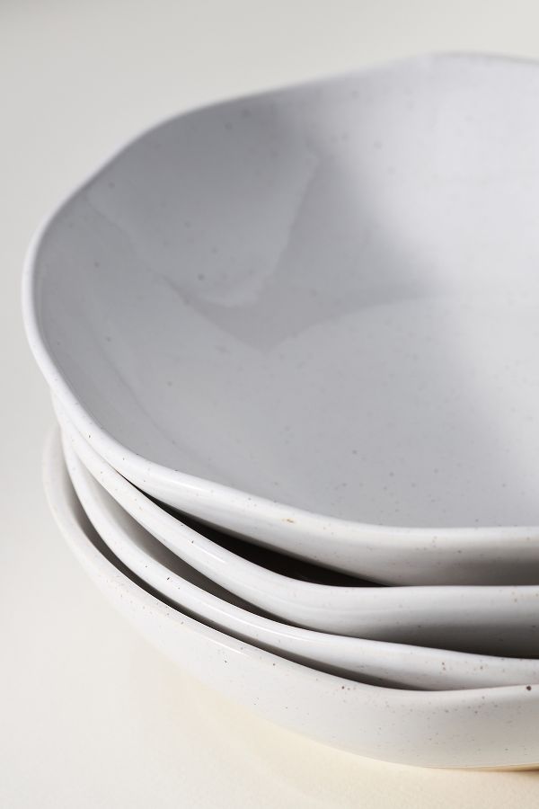 Slide View: 2: Glazed Garage Low Tide Stoneware, Set of 4 Low Bowls