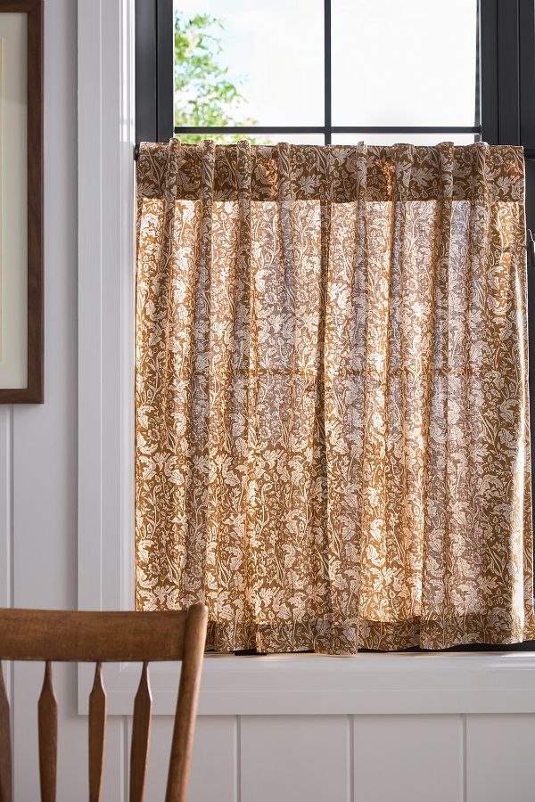 Slide View: 1: Hyacinth Printed Café Curtains, Set of 2