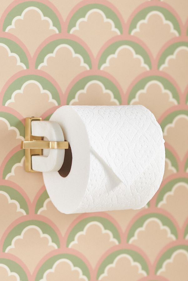 Slide View: 1: Malou Marble Toilet Paper Holder