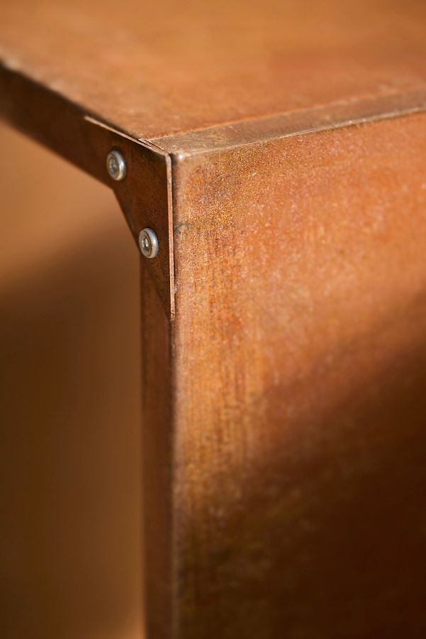 Slide View: 4: Weathering Steel Rectangle Log Holder