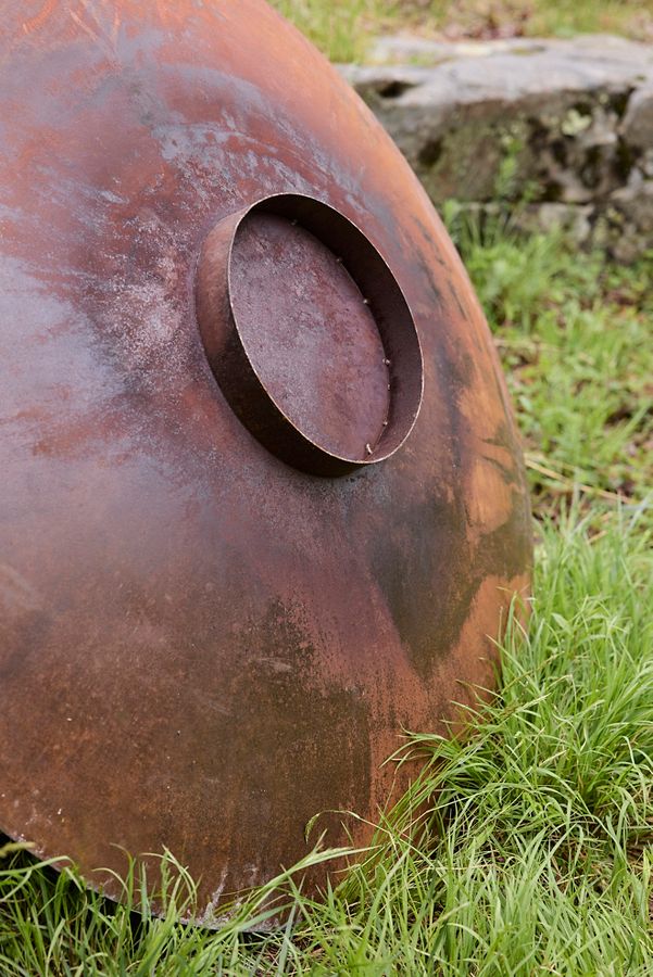 Slide View: 2: Weathering Steel Low Bowl Fire Pit