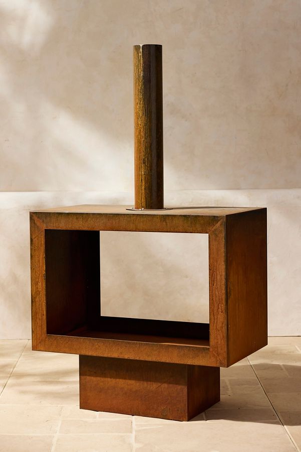 Slide View: 3: Weathering Steel Open Air Chiminea