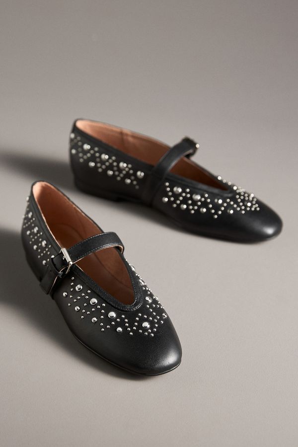 Slide View: 4: Bibi Lou Studded Mary Jane Flats