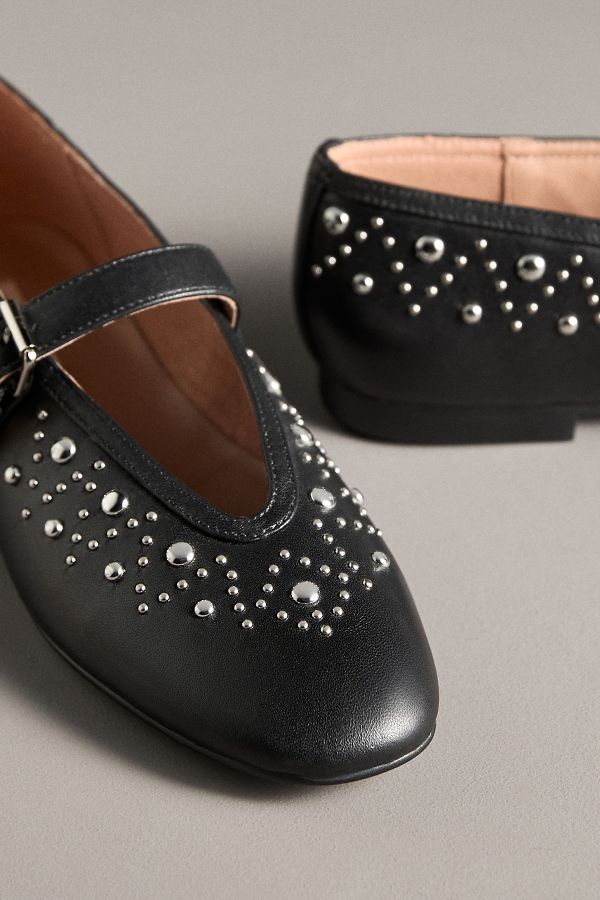 Slide View: 6: Bibi Lou Studded Mary Jane Flats