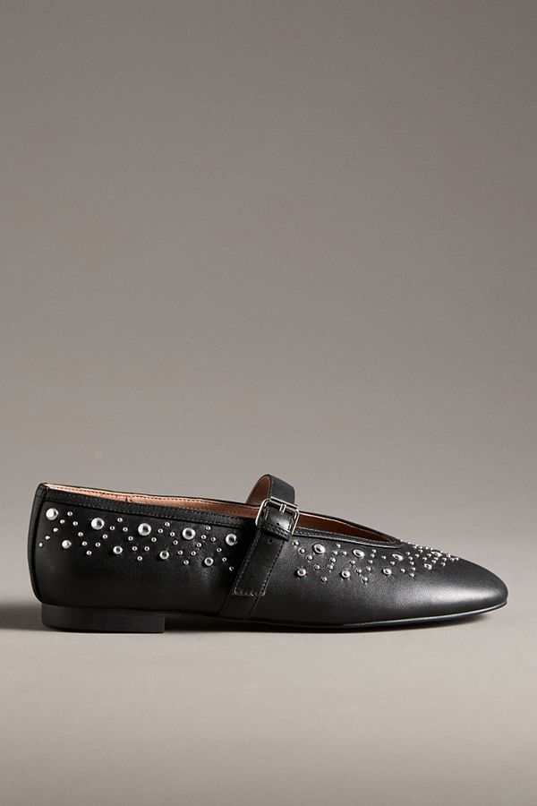 Slide View: 5: Bibi Lou Studded Mary Jane Flats