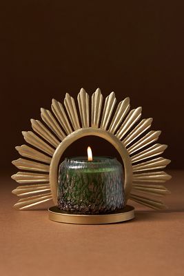 Gold Ray Candle Holder