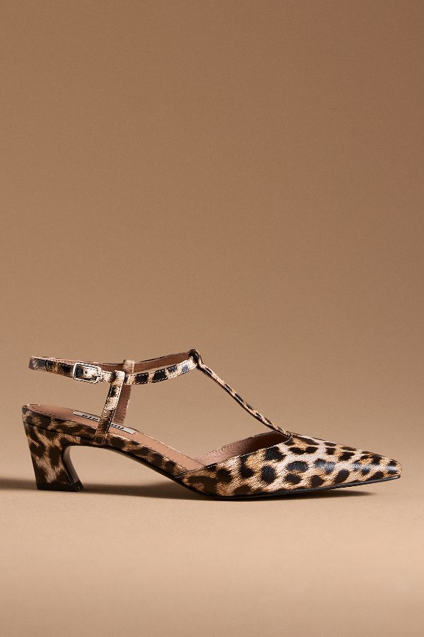 Slide View: 1: Bibi Lou Pointed-Toe T-Strap Heels