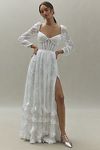 Thumbnail View 1: V. Chapman Carmella Long-Sleeve Ruffled Chiffon Maxi Dress