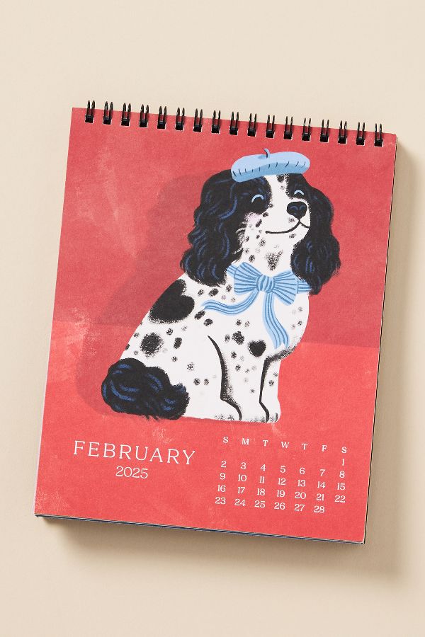 Slide View: 3: Paper Source Good Boys Dog 2025 Softcover Desk Calendar